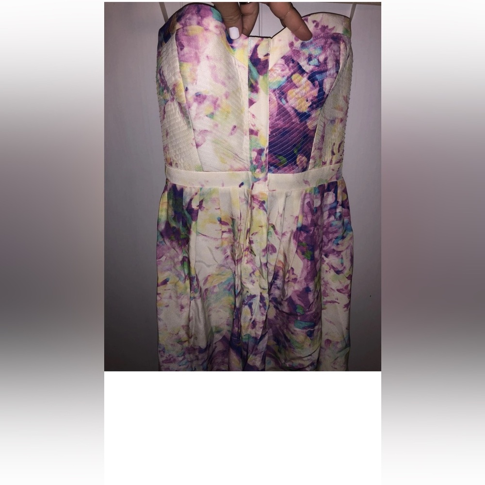 Parker Lily Multicolor Silk Strapless Dress - Picture 5 of 7